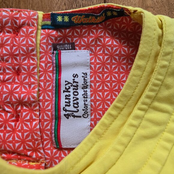 4 Funky flavours bright yellow sleeveless shirt size EU110-116 US 5-6 - Picture 6 of 9